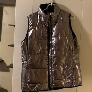 Metallic puffer vest